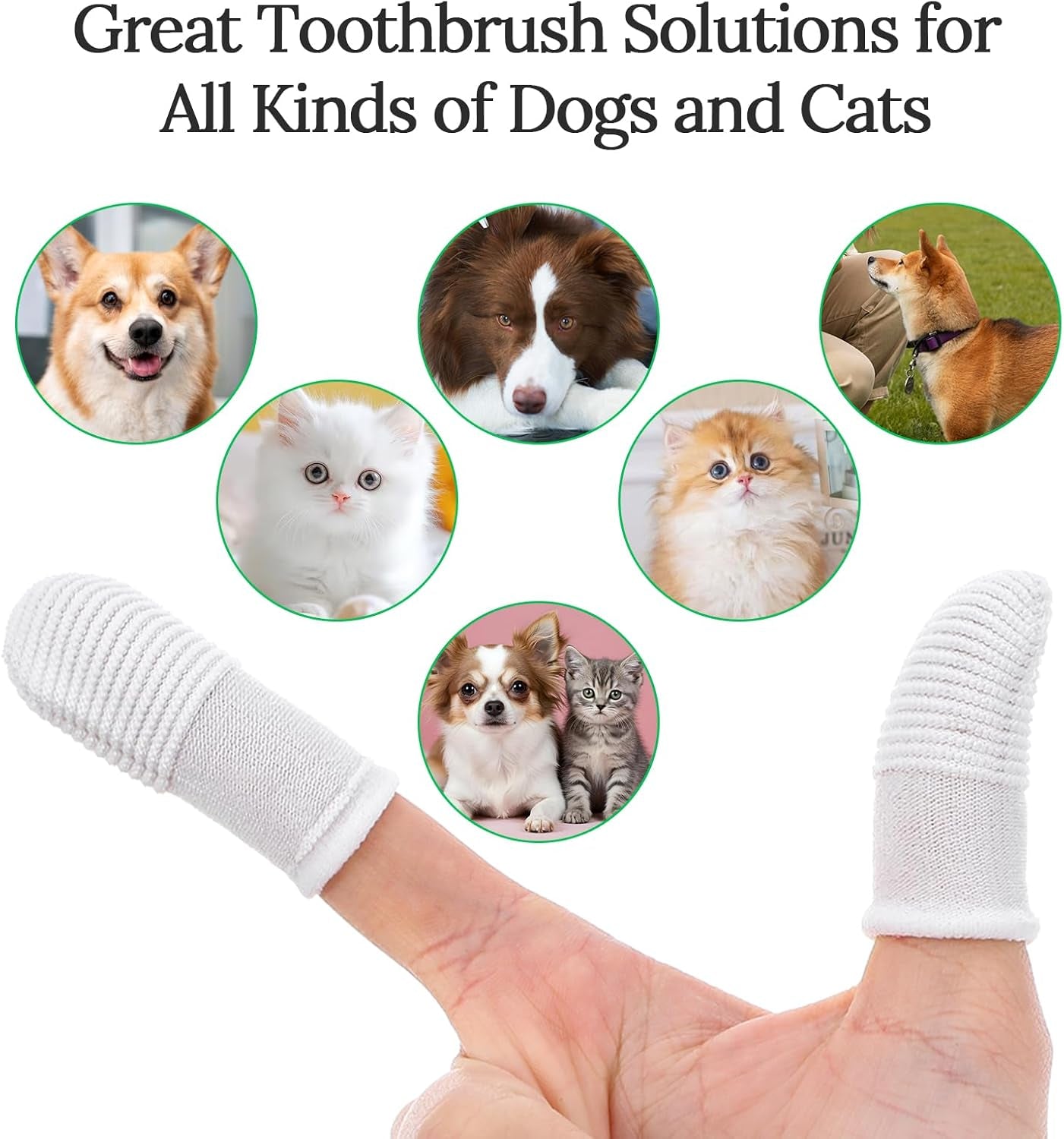Dog Toothbrush Finger Toothbrush 30 PCS Pet Dental Care Kit Soft Nylon Finger Brush 360° Dog Tooth Brushing Kit for Dogs Teeth Cleaning White Washable Comfortable Dental Care Pet Toothbrushes