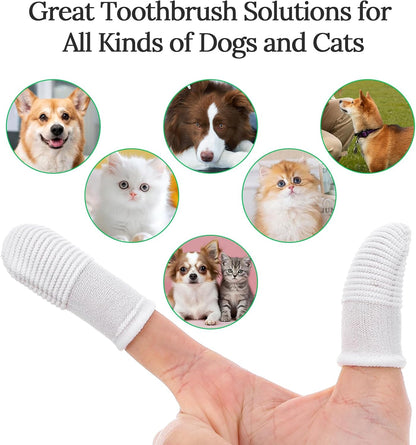 Dog Toothbrush Finger Toothbrush 30 PCS Pet Dental Care Kit Soft Nylon Finger Brush 360° Dog Tooth Brushing Kit for Dogs Teeth Cleaning White Washable Comfortable Dental Care Pet Toothbrushes