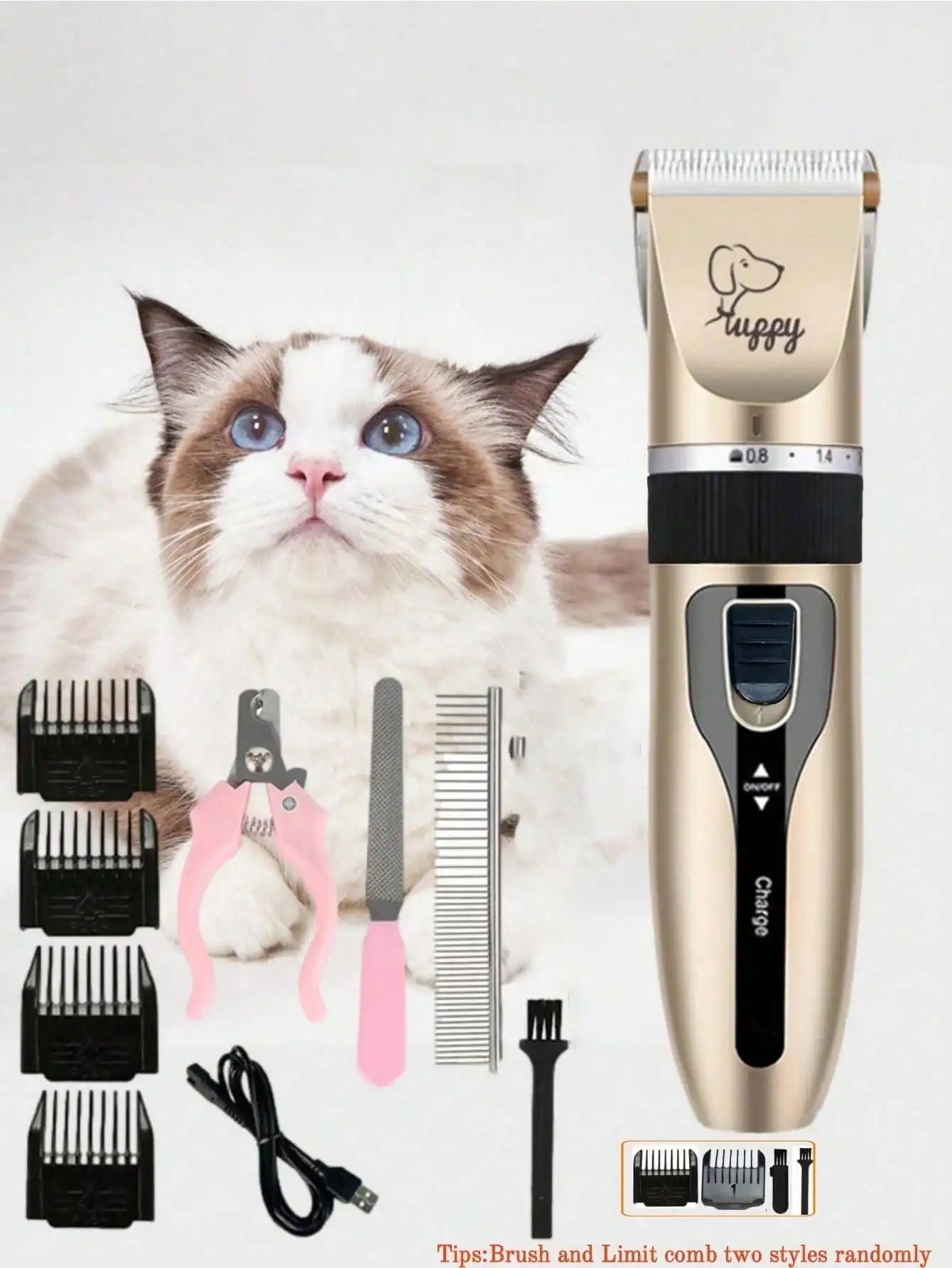 Dog Clippers for Grooming, Low Noise, Electric Quiet, Adjustable Clipper Comb for Dog Grooming Kit, Cat Supplies Pet Hair Clippe