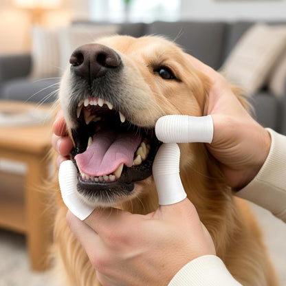 Dog Toothbrush Finger Toothbrush 30 PCS Pet Dental Care Kit Soft Nylon Finger Brush 360° Dog Tooth Brushing Kit for Dogs Teeth Cleaning White Washable Comfortable Dental Care Pet Toothbrushes