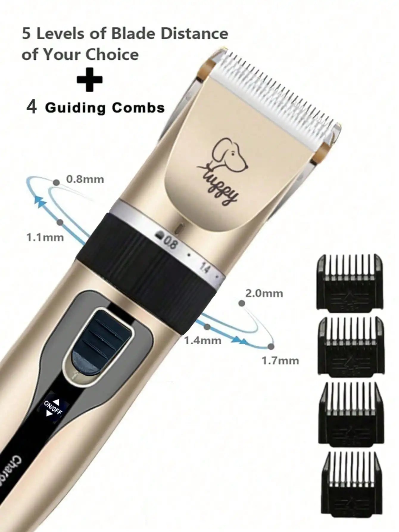 Dog Clippers for Grooming, Low Noise, Electric Quiet, Adjustable Clipper Comb for Dog Grooming Kit, Cat Supplies Pet Hair Clippe